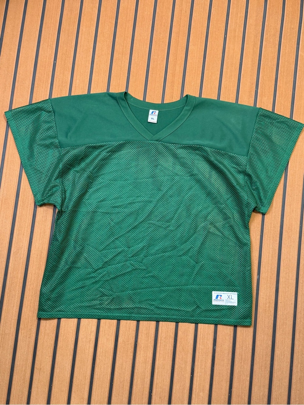 Russell Athletic Oversized Blank Mesh Football Jersey Mens XL Green Streetwear